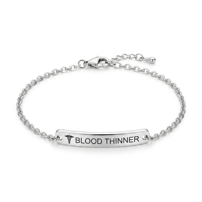 Medical alert bracelet showing a condition
